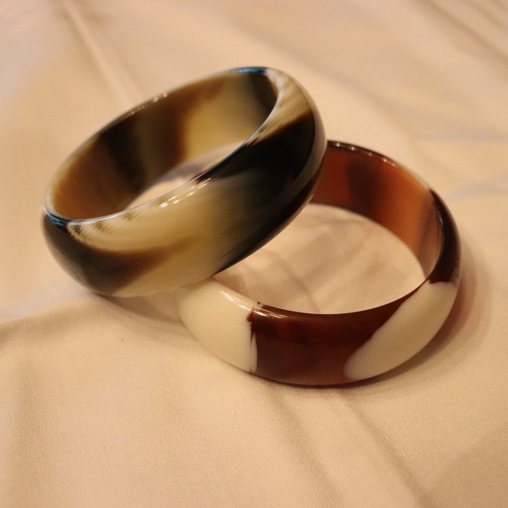 Vintage Lucite (?) cuff bracelets